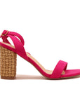 Sandale à talon bloc tressé et bride fine