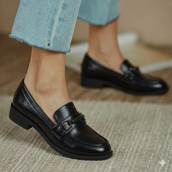 Mocassins en simili avec boucle discrète