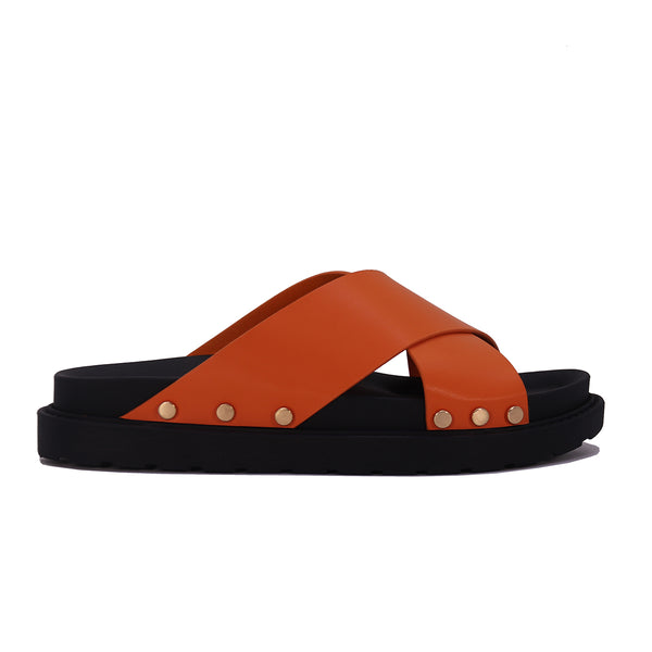 Mule croisée cloutée