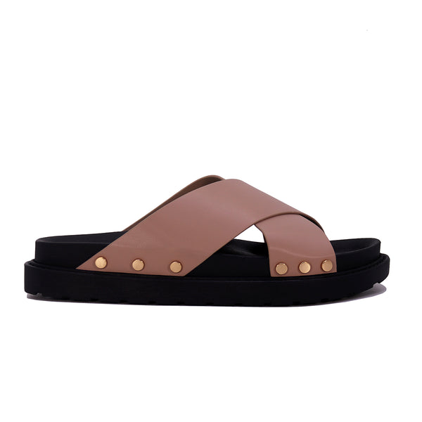 Mule croisée cloutée