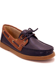 Mocassin bateau bicolore à lacets