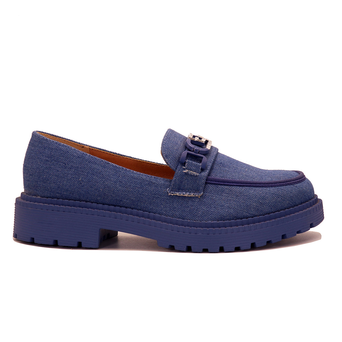 Mocassin chunky femme avec chaîne décorative