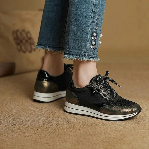 Baskets femme avec fermeture zippée latérale