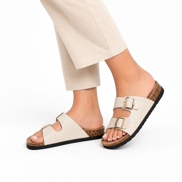 Mule à semelle ergonomique et brides à boucles